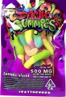 Dank Willy Wonka Worm Gummies 500mg Thc