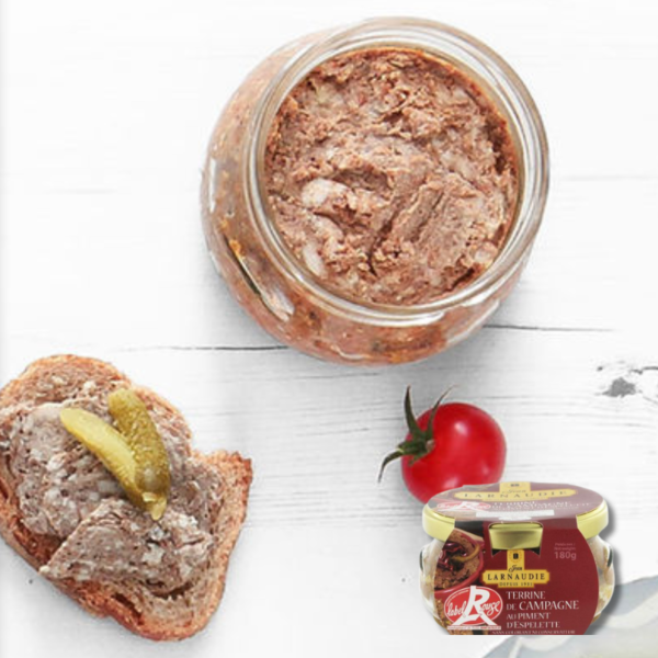 **ON SPECIAL Best Before: 06/07/24  Country Terrine w/ Espelette Pepper Glass Jar 180g – Jean Larnaudie