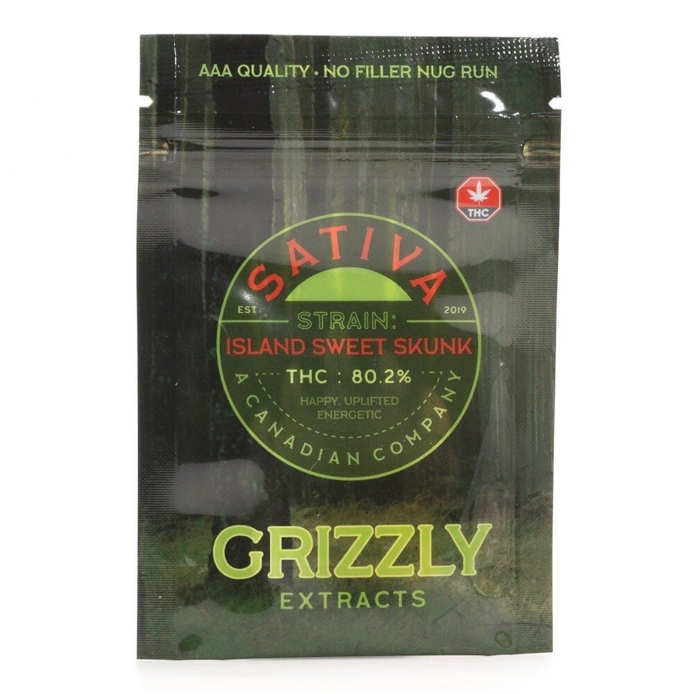 Island Sweet Skunk Shatter – Grizzly Extracts