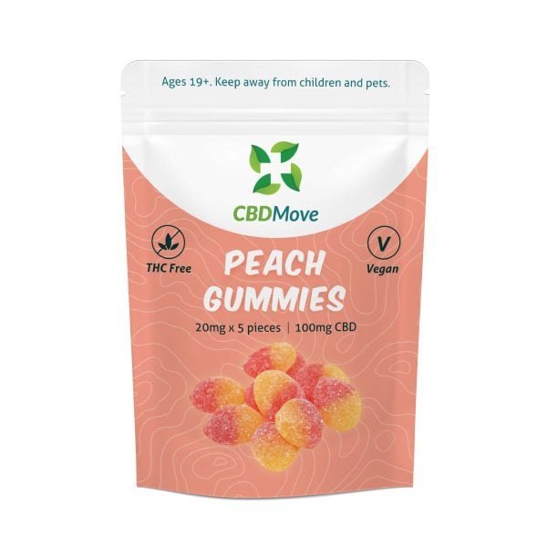 CBD Move Vegan Gummies – Vegan Peaches – 100mg CBD