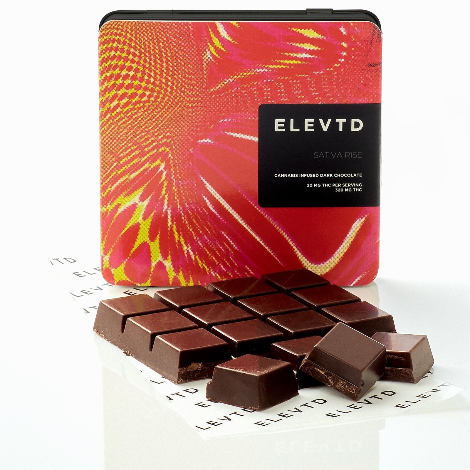 Elevtd – Sativa Dark THC Chocolate Bar (320mg)