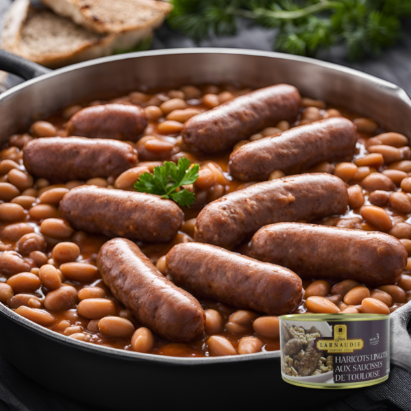 ON SALE- Best Before: 09/06/24  Toulouse Sausages w/ Beans 1280g – Jean Larnaudie