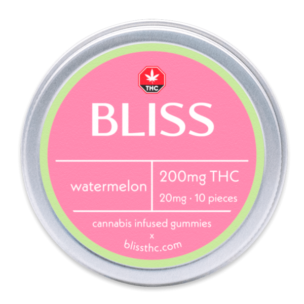 Bliss Edibles 200MG THC Gummies Watermelon