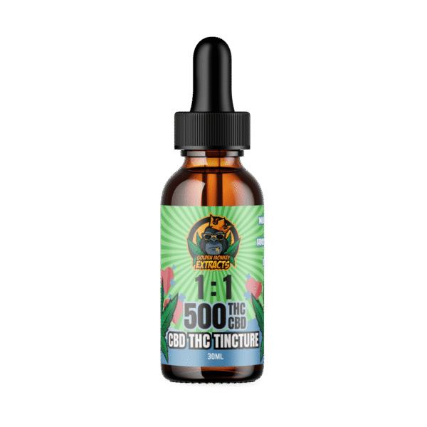 Golden Monkey Extracts Premium THC/CBD Tincture – 500MG
