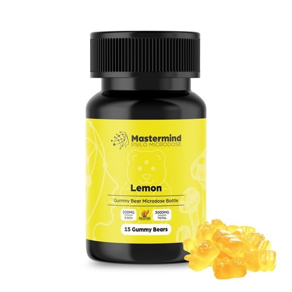Mastermind Psilo Magic Mushroom Gummy Bear Microdose – 3000MG – Lemon