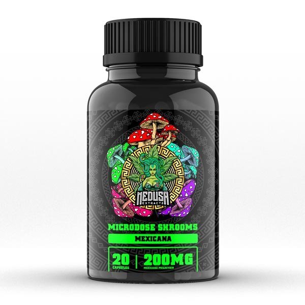 Magic Mushroom Microdose Capsules | Mexicana 200mg | 20 Capsules | Medusa Extracts