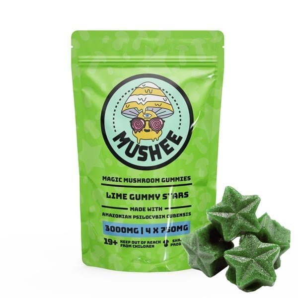 Magic Mushroom Star Gummies – Lime- 3000MG – Mushee