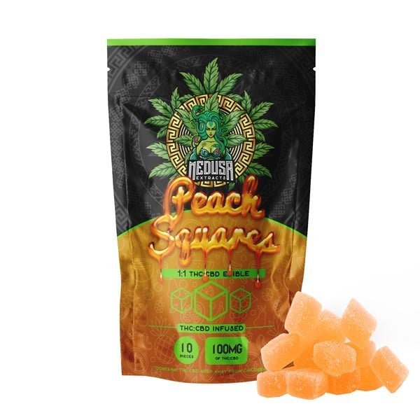 Medusa Extracts 1:1 Tropical Peach Squares 100mg THC/CBD