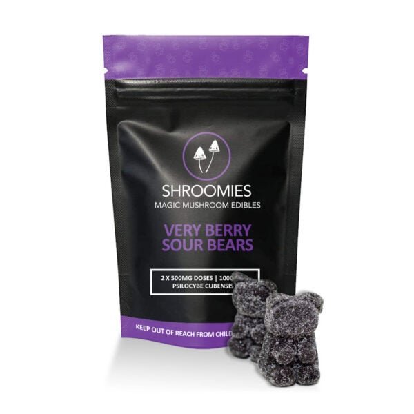 Shroomies Very Berry Sour Gummy Bears – 1000mg